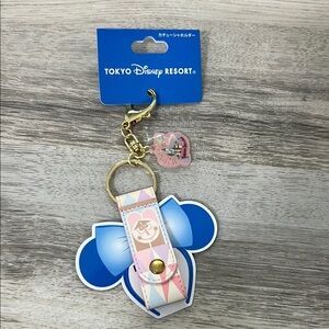 Tokyo Disney Resort Keychain with Blue and Pink Design